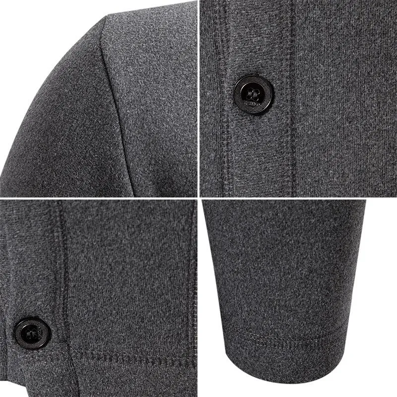 Men's Retro Casual Solid Color Stand Collar Thick Jacket 64749265X sold by Manly product image thumbnail 3