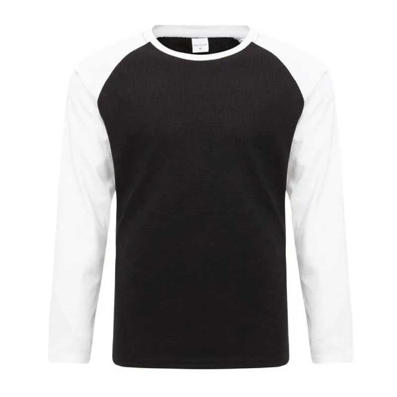 Men's Waffle Casual Stitching Long Sleeve T-Shirt 40192258X sold by Manly