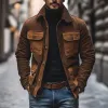 Men's Casual Outdoor Cotton Lapel Colorblock Patchwork Multi-pocket Zipper Work Jacket 52578643M sold by Manly
