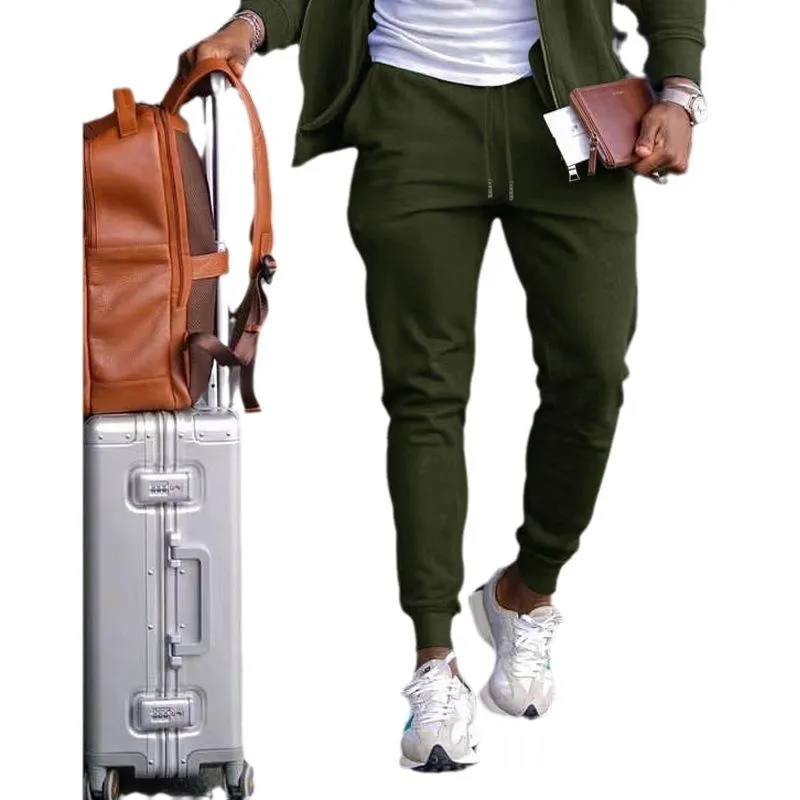 Men's Casual Solid Color Elastic Waist Loose Sports Pants 72484418M sold by Manly