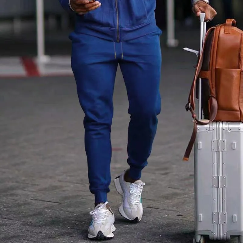 Men's Casual Solid Color Elastic Waist Loose Sports Pants 72484418M sold by Manly product image thumbnail 3