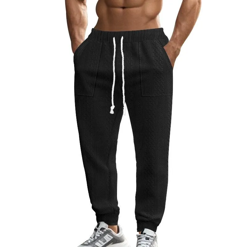Men's Solid Color Textured Elastic Waist Sports Pants 86208350Z sold by Manly product image thumbnail 3
