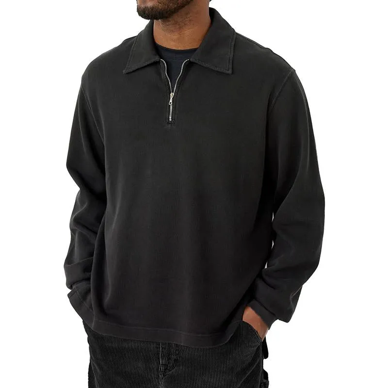 Men's Vintage Solid Color Zipper Nack Sweatshirt 83280083Y sold by Manly product image thumbnail 3