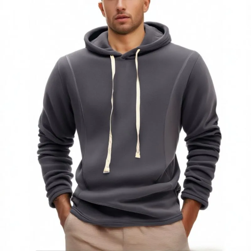 Men's Casual Solid Color Polar Fleece Hoodie 86051680Y sold by Manly