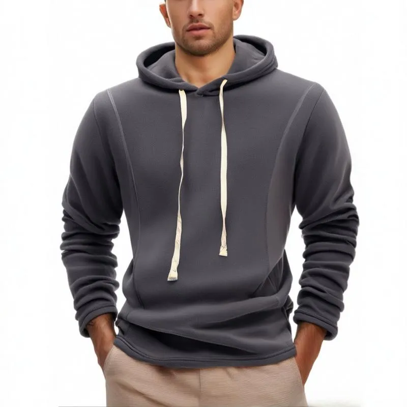 Men's Casual Solid Color Polar Fleece Hoodie 86051680Y sold by Manly