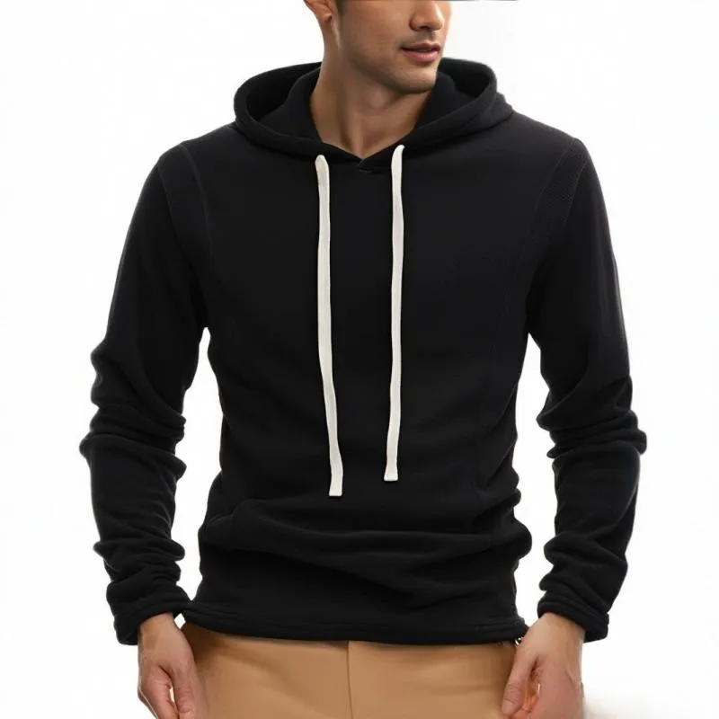Men's Casual Solid Color Polar Fleece Hoodie 86051680Y sold by Manly product image thumbnail 4
