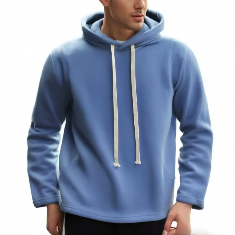 Men's Casual Solid Color Polar Fleece Hoodie 86051680Y sold by Manly product image thumbnail 3
