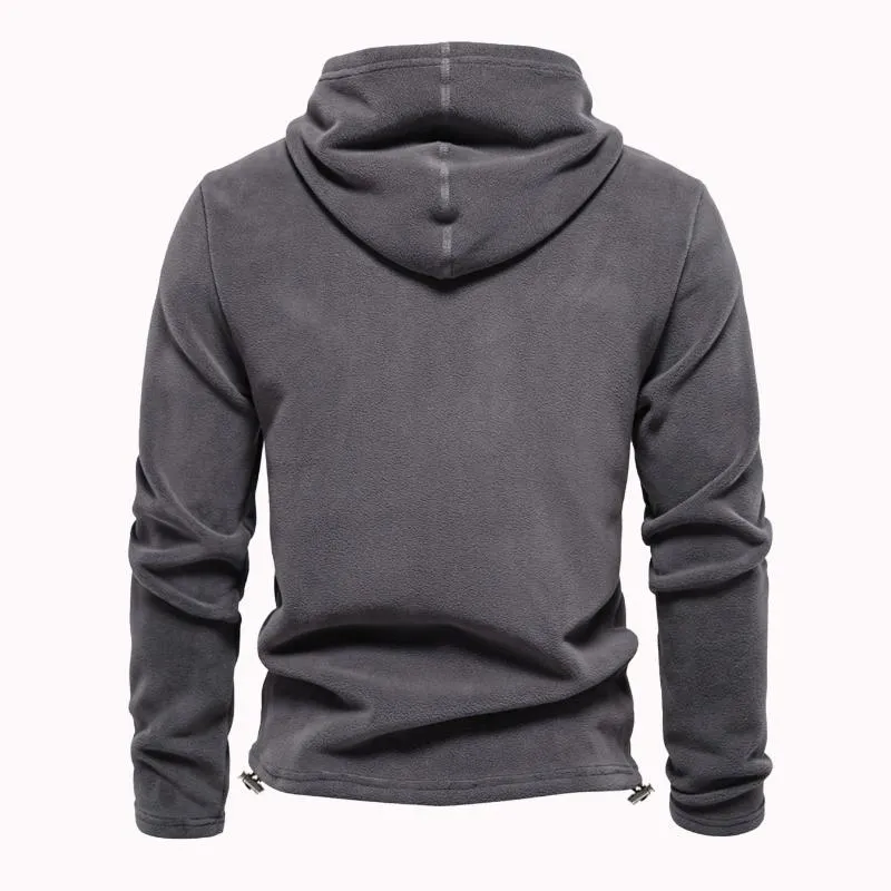 Men's Casual Solid Color Polar Fleece Hoodie 86051680Y sold by Manly product image thumbnail 2