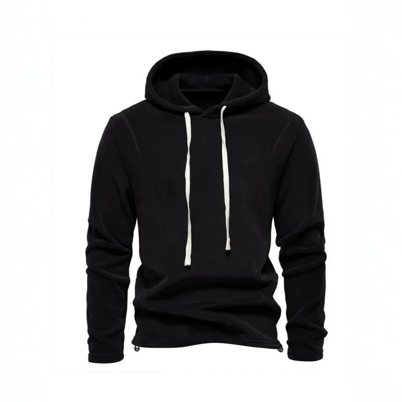 Men's Casual Solid Color Polar Fleece Hoodie 86051680Y sold by Manly product image thumbnail 5