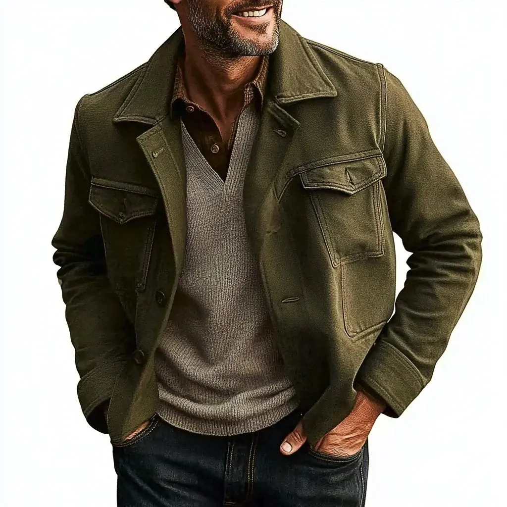 Men's Army Green Casual Jacket 13935211U sold by Manly