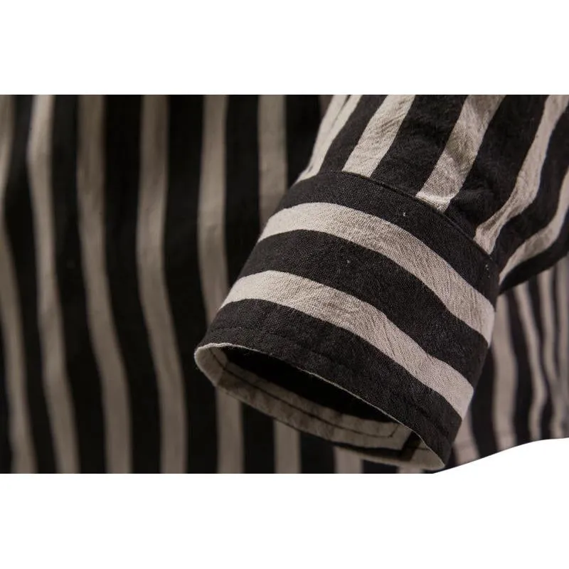 Men's Stripe Printed Casual Long Sleeve Shirt 74524141U sold by Manly product image thumbnail 4