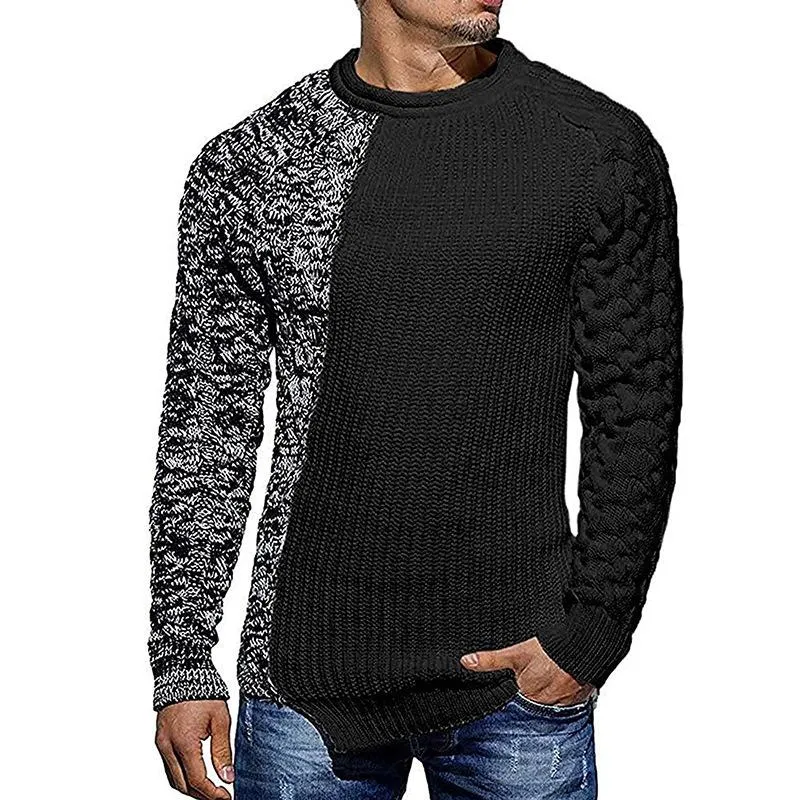 Men's Colorblock Crew Neck Long Sleeve Sweater 38053229U sold by Manly