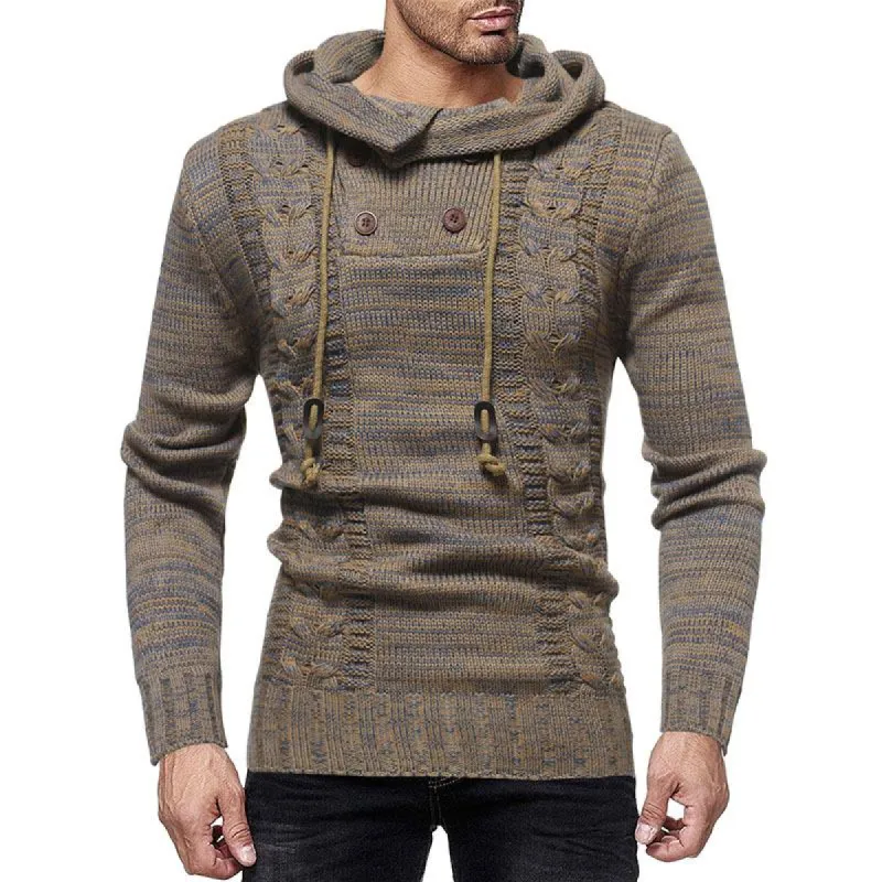 Men's Colorblock Cable Knit Hoodie 70493074U sold by Manly
