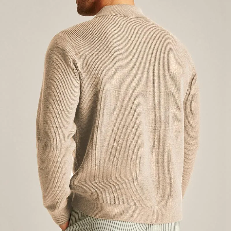 Men's Casual Lapel Single-breasted Patch Pocket Knitted Cardigan 52895890M sold by Manly product image thumbnail 2