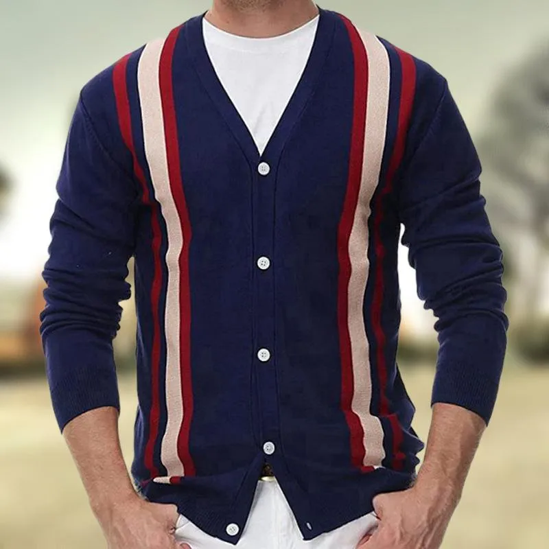 Men's V-neck Long-sleeved Knitted Cardigan 07400218U sold by Manly product image thumbnail 2