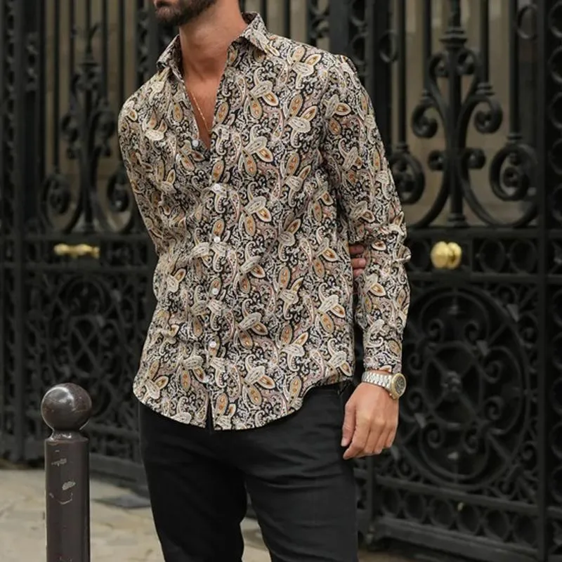 Men's Casual Cardigan Printed Long Sleeve Shirt 48124487U sold by Manly product image thumbnail 3