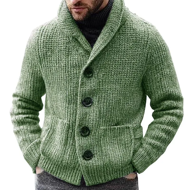 Men's Solid Color Loose Knitted Cardigan 25672048X sold by Manly