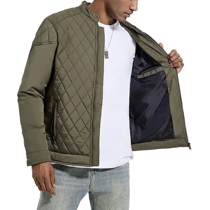 Men's Solid Quilted Padded Stand Collar Jacket 83268406Y sold by Manly product image thumbnail 4