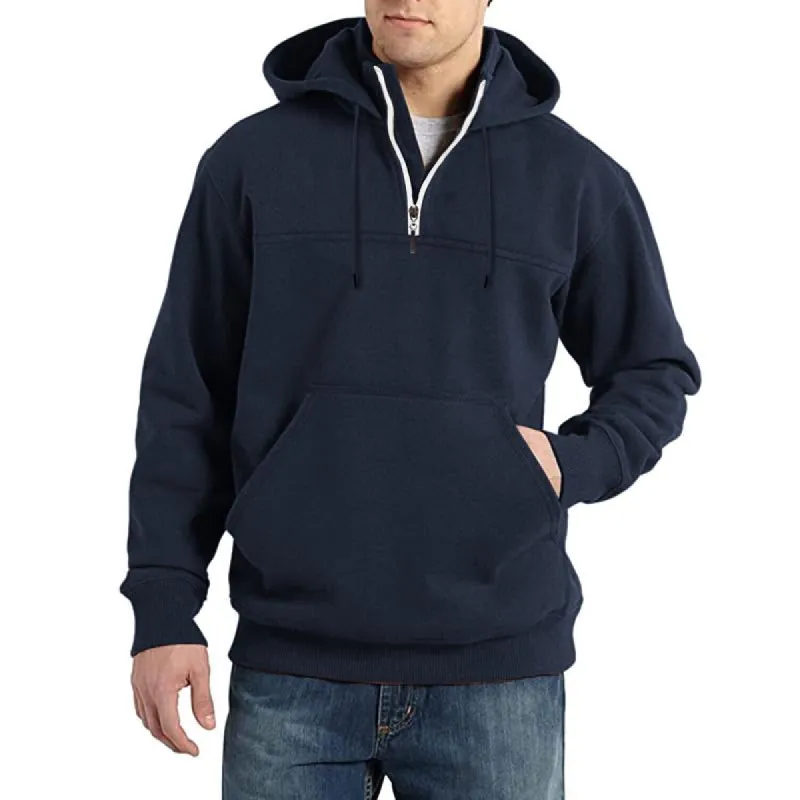 Men's Casual Solid Color Zipper Pullover Loose Long-Sleeved Hoodie 23722636M sold by Manly