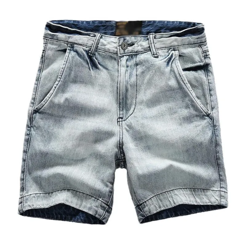 Men's Casual Washed Distressed Denim Straight Cargo Shorts 79656200M sold by Manly