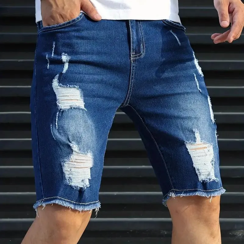 Men's Fashion Distressed Hole Denim Shorts 00984243Z sold by Manly product image thumbnail 2