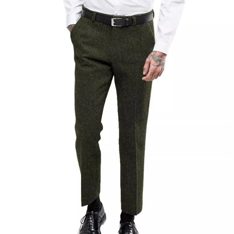 Men's Retro Casual Herringbone British Style Straight Suit Pants 88278513TO sold by Manly product image thumbnail 4