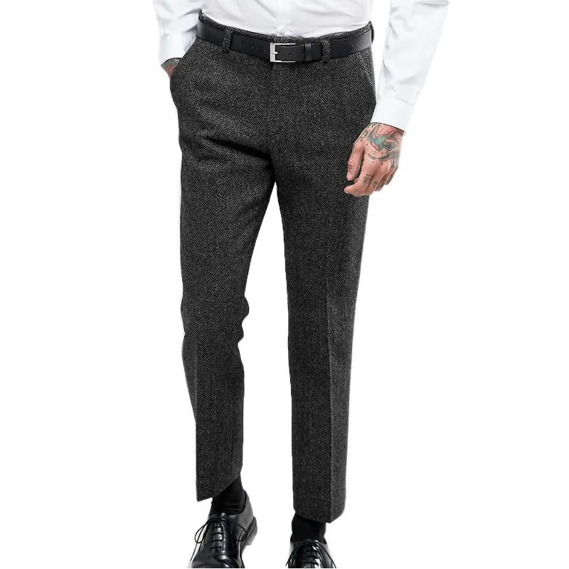Men's Retro Casual Herringbone British Style Straight Suit Pants 88278513TO sold by Manly product image thumbnail 2