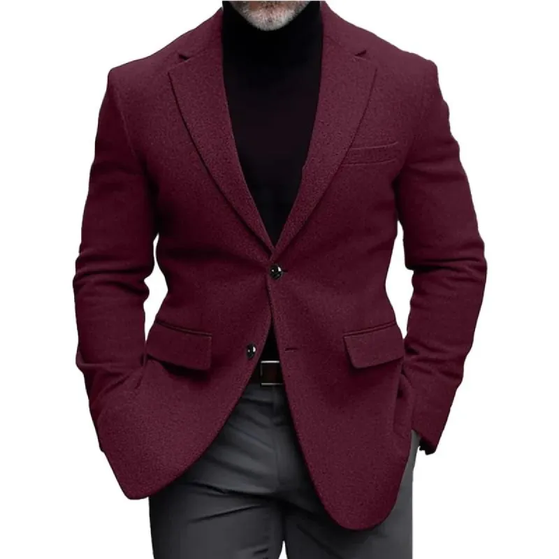 Men's Retro Casual Solid Color Business Blazer 76174827TO sold by Manly