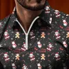 Men's Retro Casual Christmas Floral Print Long Sleeve Polo Shirt 02066651TO sold by Manly