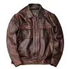 Men's Vintage Solid Color Lapel Short Leather Jacket 24606734X sold by Manly