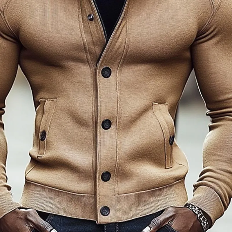 Men's Solid Color Casual Lapel Single Breasted Jacket 20365802X sold by Manly product image thumbnail 3