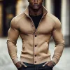 Men's Solid Color Casual Lapel Single Breasted Jacket 20365802X sold by Manly