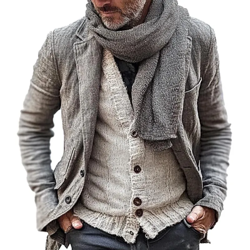 Men's Vintage Cotton and Linen Blend Blazer 07031315X sold by Manly