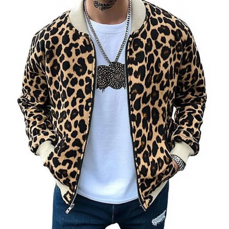 Men's Suede Leopard Print Jacket 42615547U sold by Manly