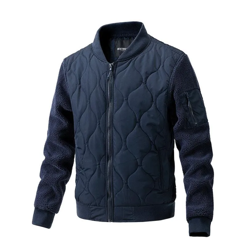 Men's Casual Polar Fleece Patchwork Stand Collar Jacket 40468890X sold by Manly