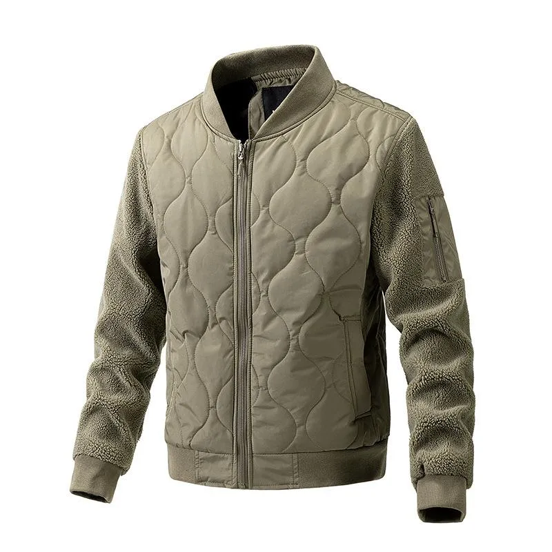 Men's Casual Polar Fleece Patchwork Stand Collar Jacket 40468890X sold by Manly product image thumbnail 2