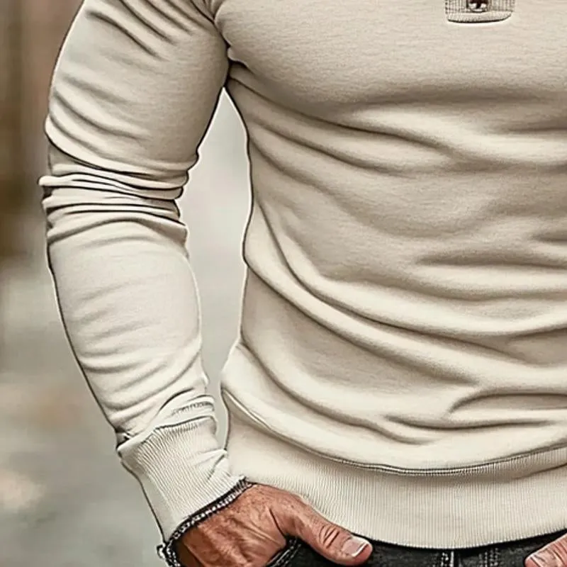 Men's Casual Solid Color Stand Collar Sweatshirt 78659907X sold by Manly product image thumbnail 3