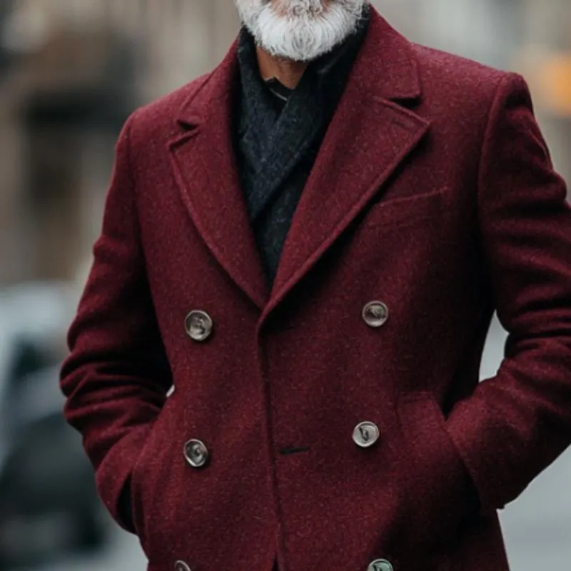 Men's Retro Casual Double-Breasted High-end Mid-Length Coat 06642682TO sold by Manly product image thumbnail 3