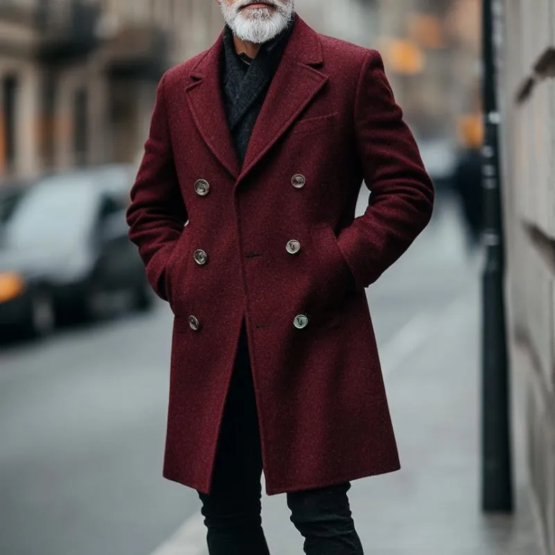 Men's Retro Casual Double-Breasted High-end Mid-Length Coat 06642682TO sold by Manly product image thumbnail 2