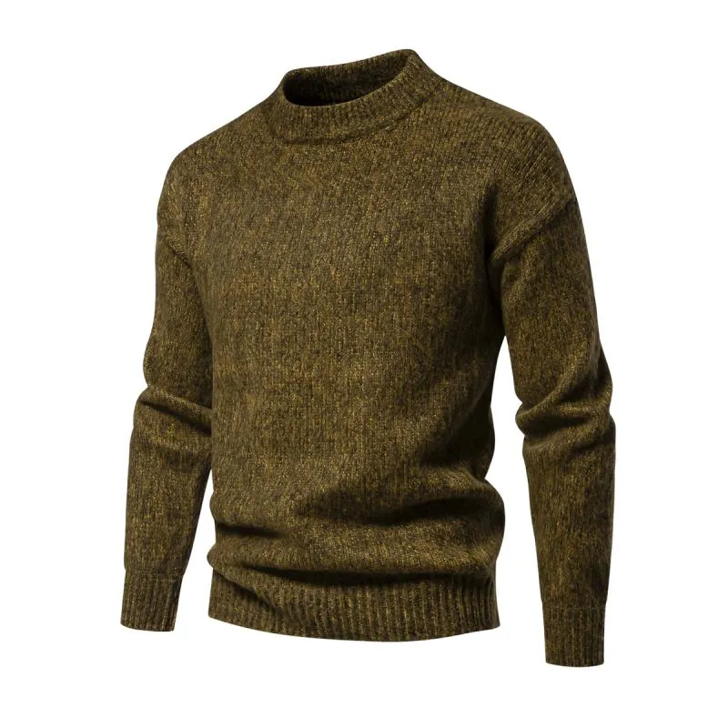 Men's Casual Round Neck Loose Knitted Pullover Sweater 71400779M sold by Manly