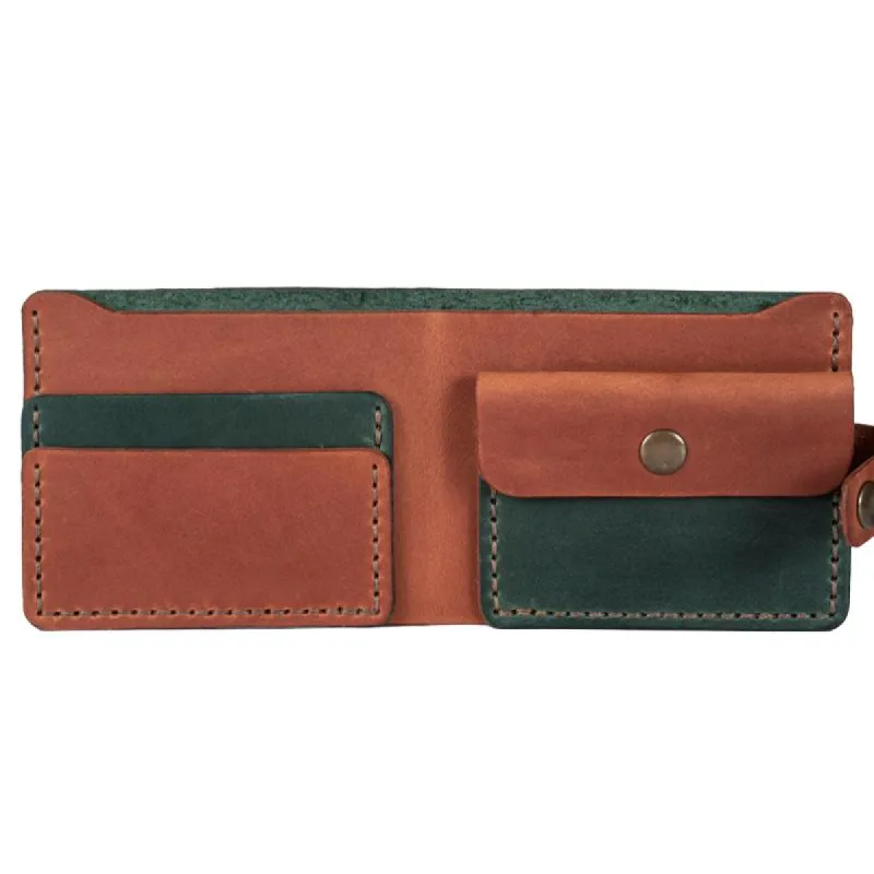 Men's Vintage Handmade Crazy Horse Leather Wallet 89297621U sold by Manly