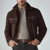 Men's Suede Stand Collar Zip-Up Jacket 47940643U sold by Manly