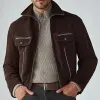 Men's Suede Stand Collar Zip-Up Jacket 47940643U sold by Manly