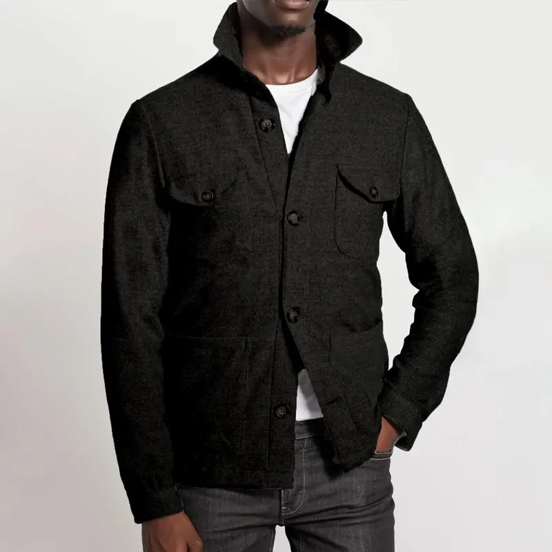 Men's Solid Color Lapel Multi-pocket Single Breasted Jacket 10229906Z sold by Manly product image thumbnail 5