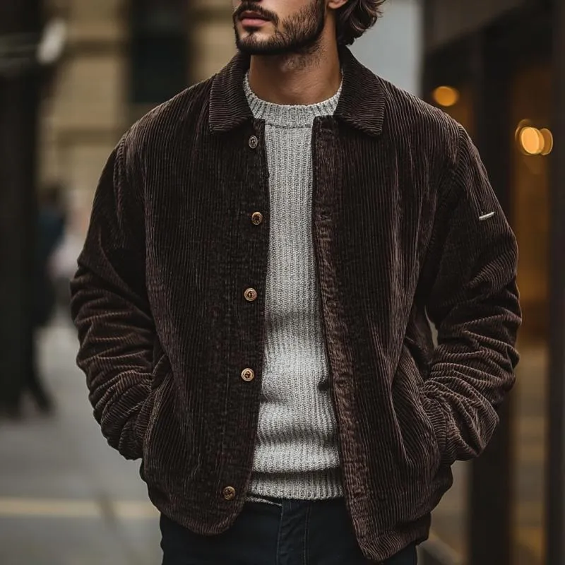 Men's Vintage Corduroy Lapel Single Breasted Jacket 01337010Y sold by Manly product image thumbnail 3