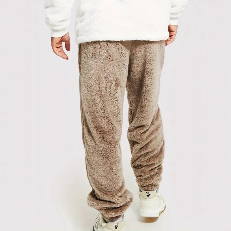 Men's Casual Warm Plush Elastic Waist Loose Pants 99149304M sold by Manly product image thumbnail 4