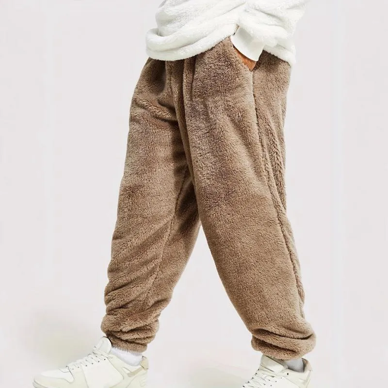 Men's Casual Warm Plush Elastic Waist Loose Pants 99149304M sold by Manly product image thumbnail 2