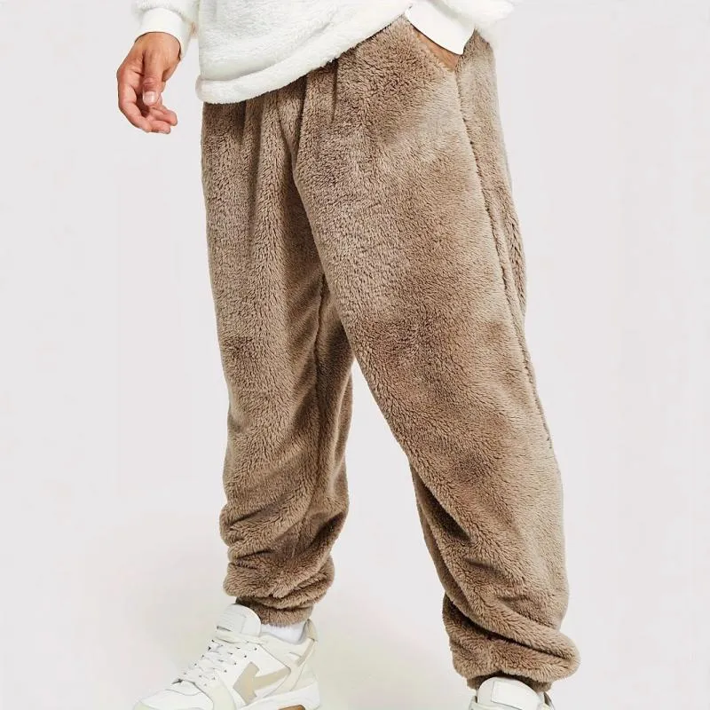 Men's Casual Warm Plush Elastic Waist Loose Pants 99149304M sold by Manly product image thumbnail 3