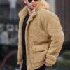 Men's Casual Solid Color Hooded Polar Fleece Warm Loose Coat 86237169M sold by Manly