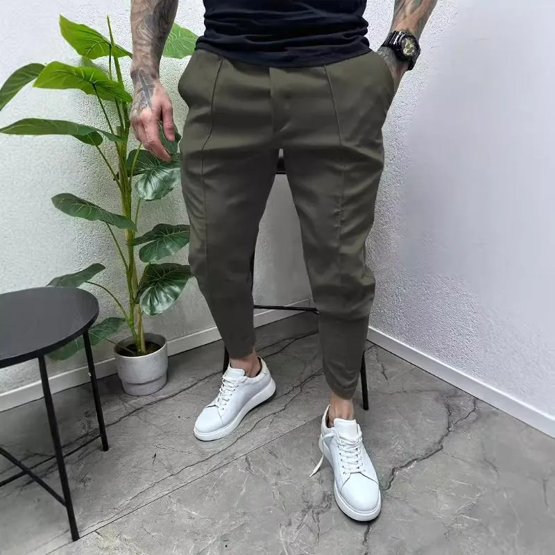 Men's Retro Casual Solid Color Drawstring Skinny Pants 11295927TO sold by Manly product image thumbnail 5